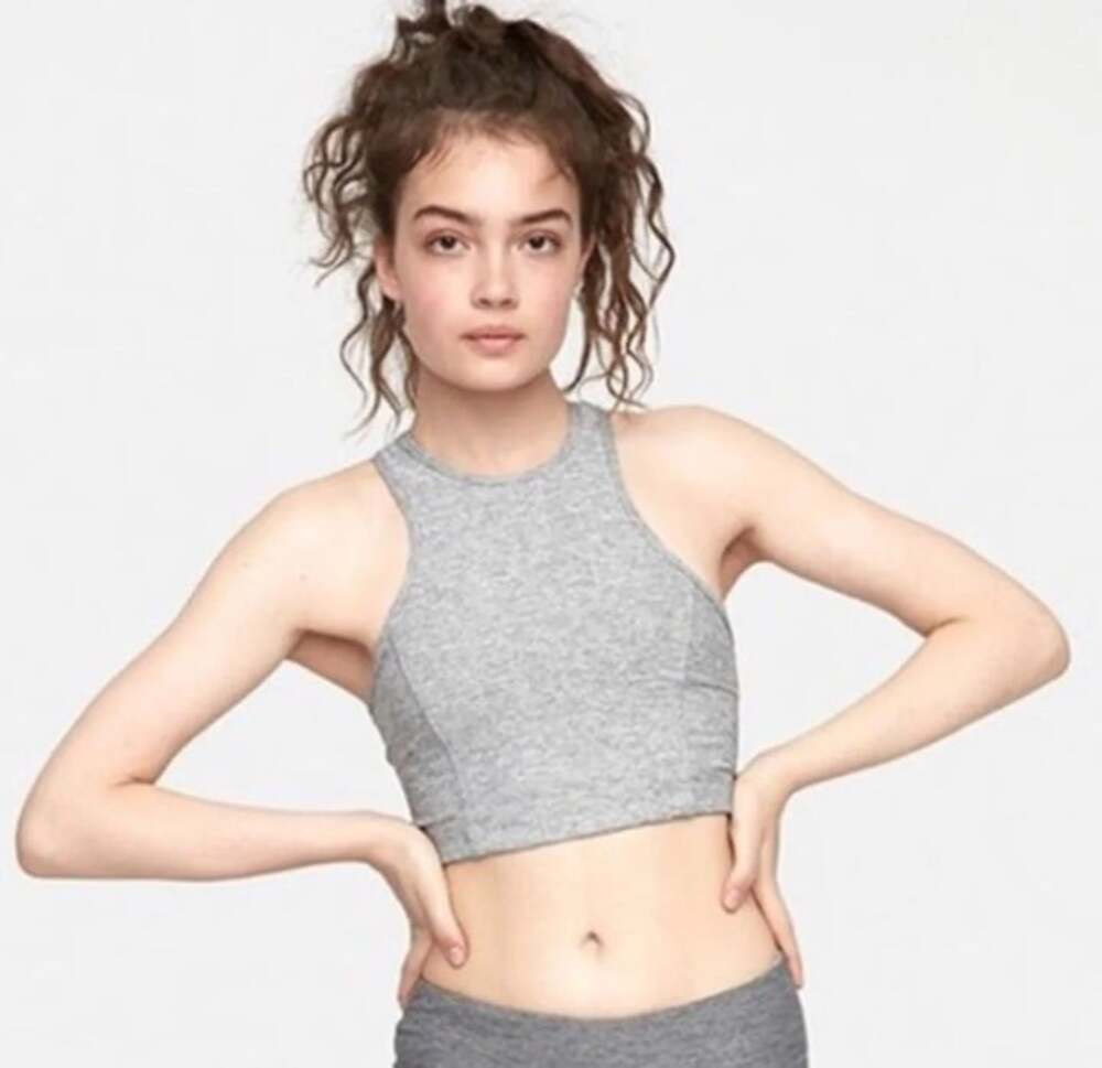 Outdoor Voices Grey Athletic Crop Top Sports Bra